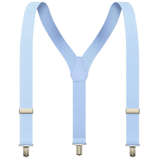 Pastel Blue Slim Suspenders for Men & Women Boys & Girls Y-back Shape 1 inch wide