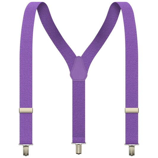 Purple Slim Suspenders for Men & Women Boys & Girls Y-back Shape 1 inch wide